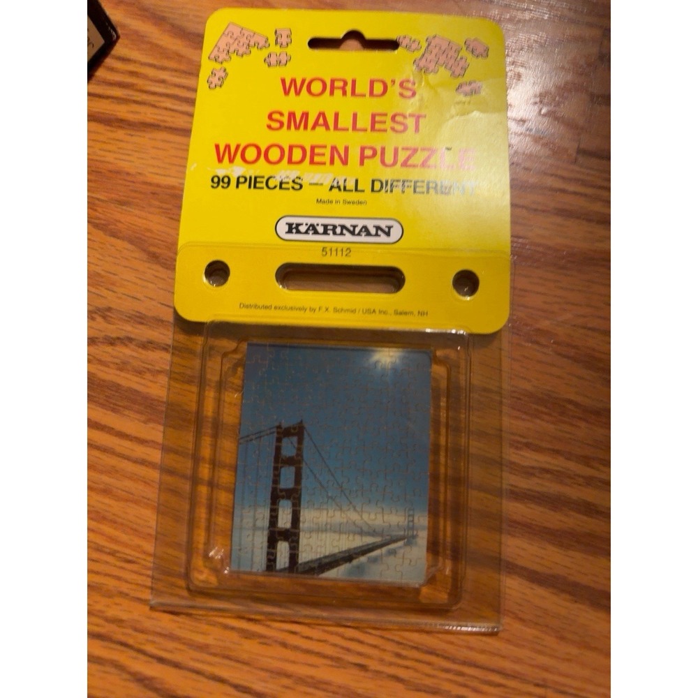 Karnan World's Smallest Wooden Jigsaw Puzzle Golden Gate Bridge - NIB